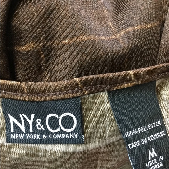 New York & Co Multi Brown Shirt Size M (B-72) - Picture 5 of 5